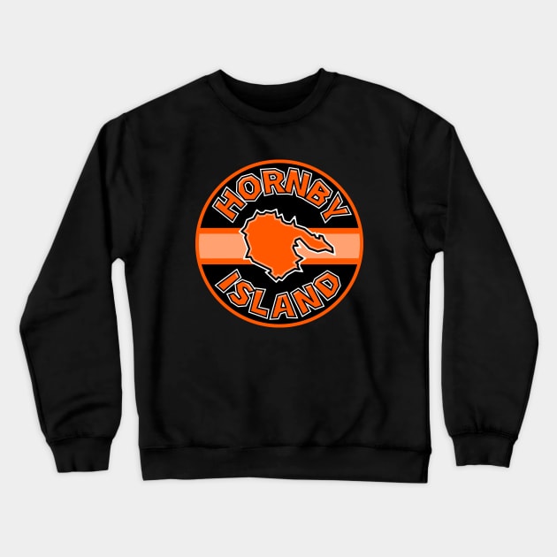 Hornby Island Classic Round Design - Bright Tangerine Orange - Hornby Island Crewneck Sweatshirt by City of Islands